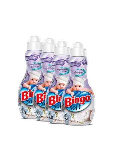 Bingo Soft Konsantre Çamaşır Yumuşatıcısı Sensitive 4 x 1440 ML