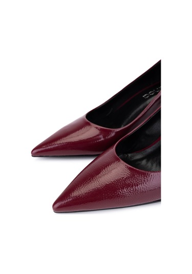 Tamer Tanca Kadın Suni Deri Bordo Rugan Topuklu Ayakkabı 1160 2026 Bn Ayk Sk25-26 Bordo Krsk Rgn Bordo