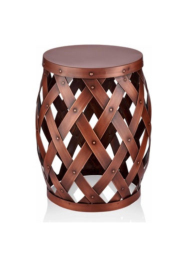 The Mia Tabure Yan Sehpa Bakır 50x35 Cm