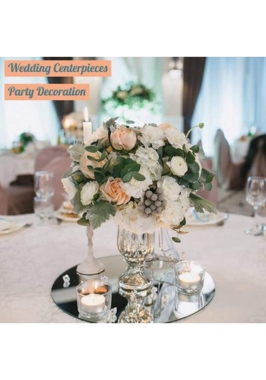 10/15/20/25/30cm Yuvarlak Kare Akrilik Ayna Düğün Partisi Masa Orta Parçası Ayna Tepsi Kırılmaz Oturma Odası Yatak Odası Banyo Duvar Dekorasyonu Altın