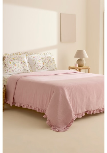 Karaca Home Dorian %100 Pamuk Muslin Çift Kişilik Nevresim Takımı Pudra