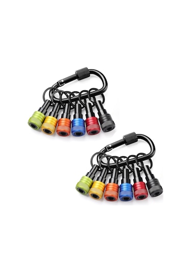 Geeksen Alüminyum Anahtar Zinciri Uzatma Kolu Seti, 1/4 İnç Hex Shank, 500g Taşıma Kapasitesi, 2 Adet, Cep Boyutu, Tornavida Ucu Tutucu