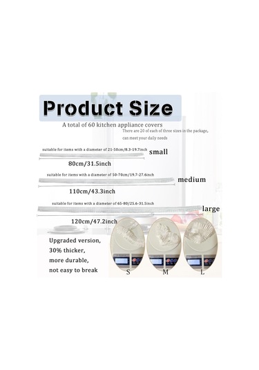 Skycity Mutfak Aletleri İçin 3 Boyutlu Şeffaf Toz Koruyucu Örtüleri - Esnek Kenarli, Yağ Ve Toz Engeli, Fırın/pres Mantiği/toaster Uyumlu Şeffaf