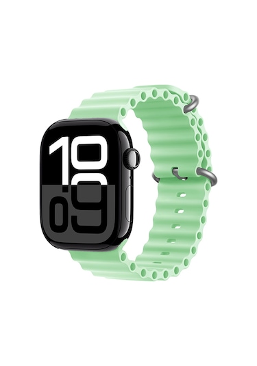 Mobilteam Watch 10 42mm Uyumlu Krd-75 Silikon Kordon-açık Yeşil