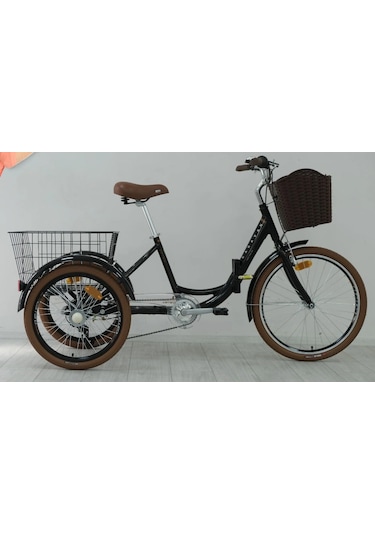 Carraro Caravan Katlanır 2025 Model Şehir Bisikleti 24 Jant 6 Vites Siyah Kahverengi