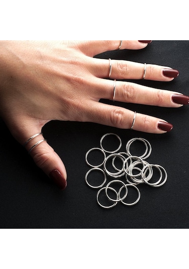 Çıtır Minimal Gümüş Yüzük 925 Ayar - 342889872