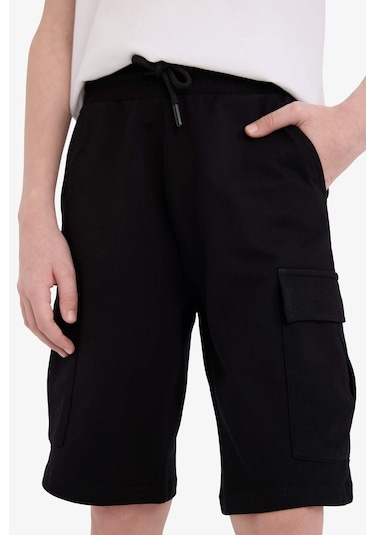 DeFacto Erkek Çocuk Beli Lastikli Kargo Cepli Şort B5868A825HSBK27