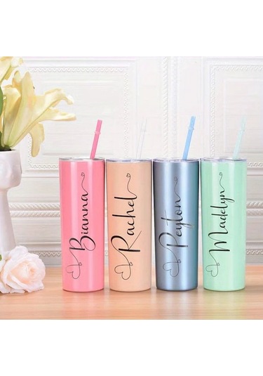 Willowhaven Kişiye Özel 304 Paslanmaz Çelik F1 Pembe Kapaklı Ve Pipetli Tumbler Hediye Pembe