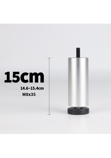 Suntek Magideal 4 Adet Alüminyum Alaşımlı Mobilya Gümüş-15cm