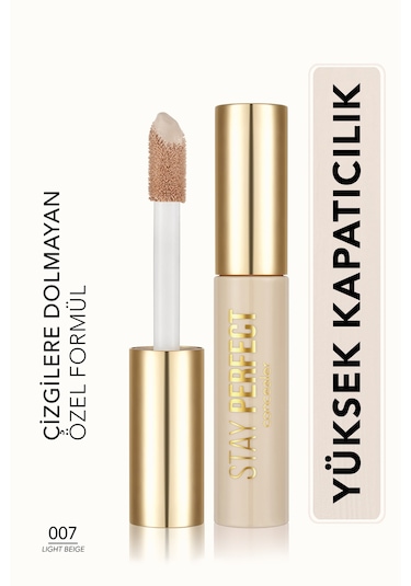 Flormar Stay Perfect Yüksek Pigmentli & Yarı Mat Bitişli Likit Kapatıcı 007 Light Beige