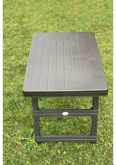 Tilbe Home Portatif Büyük Boy Katlanabilir Plastik Kamp Piknik Sehpası Katlanır Bahçe Balkon Kamp Masası Çok Renkli