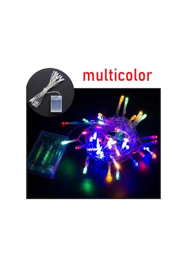 Sarı Led Peri Dize Işıklar 7 Renk Pil Kumandalı Açık Hava Su Geçirmez Led Dize Işık Noel Doğum Günü Ev Partisi Dekoru Lamba 5m Sarı