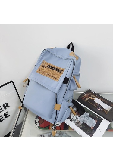 Mavi Kore Versiyonu Schoolbag Unisex Ortaokul Öğrencisi Su Geçirmez Moda Marka Sırt Çantası Erkek Büyük Kapasiteli Çift Sırt Çantası 30x14x40cm