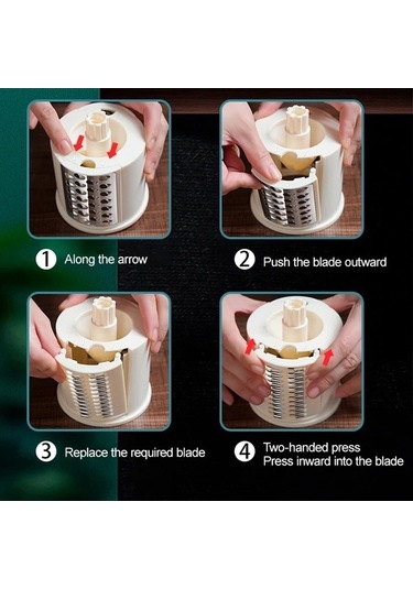 Dancemonkey Cbtx 3'ü 1 Arada Siklon Ev Sebze Doğrayıcı El Krank Silindiri Küçük Boyutlu Çok Fonksiyonlu Parçalayıcı Açık Sarı Açık Sarı