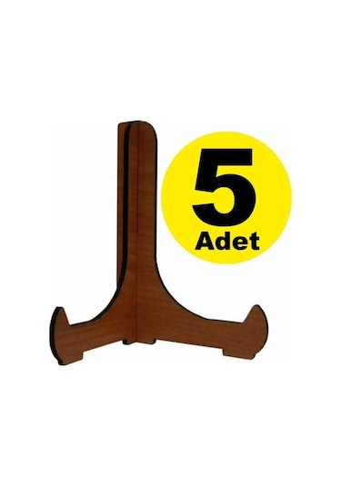 Çerçeve Tabak Teşhir Ayağı Stand Ahşap Stand 9.5cmx11cm Şövalye Ceviz 5 Adet