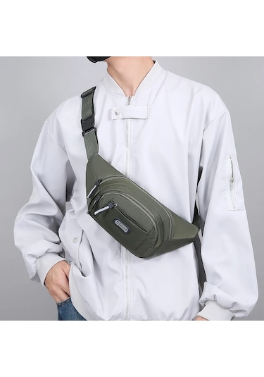 Green Erkek Büyük Kapasiteli Spor Bel Paketi Taşınabilir Anti Yeşil