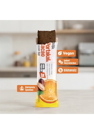 Portakal Ve Kakao Aromalı Protein Bar 45 G Protein İçeren Atıştırmalık Ve Sporcu Barı 3 Adet