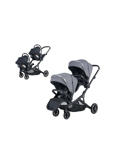 Prego 2223T İbiza Plus Travel Sistem İkiz Bebek Arabası