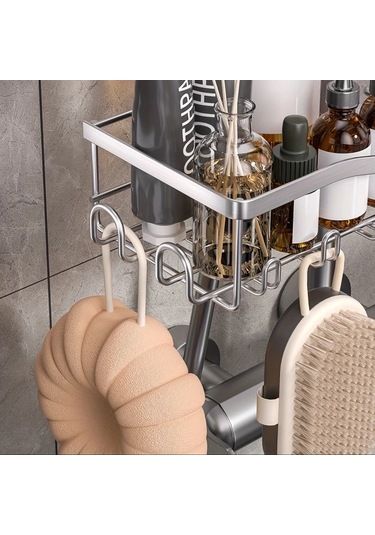 Xuweiwei 1 Adet Gümüş Banyo Rafı, Duvara Monte Askılı Yüzer Raf, Duş Rafı Aksesuarı Gümüş