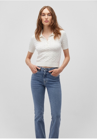 Mavi - Polo Yaka Beyaz Triko 1710328-70057