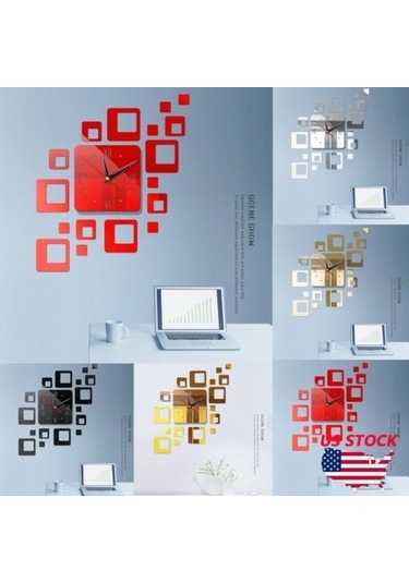 Goldenqian Dekoratif Duvar Saati Y0h0m0 ÇOk Renkli