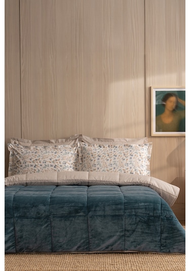 Puffy Wels Çift Kişilik Threefy Uyku Seti - Mavi