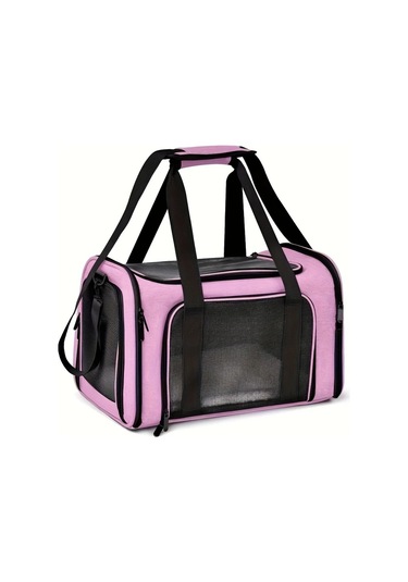 Tongdashop Pembe Renk Havayolu Onaylı 15 Lb Taşınabilir Kedi Taşıma Çantası