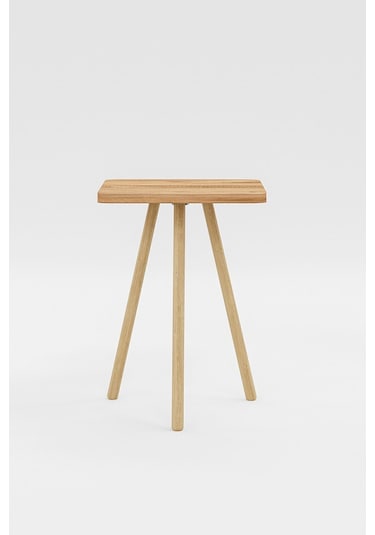 İntergo Kare Tasarımlı Ahşap Ayaklı Tekli Zigon Yan Sehpa Atlantik Çam