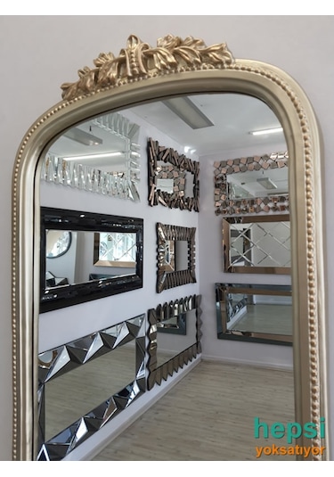 Matmazel Model Platin Altın Renk Varaklı Boy Aynası