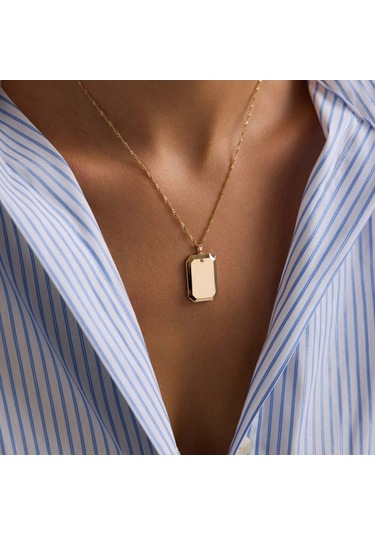 Sembolgold 14 Ayar Altın Resimli Kolye Singapur Zincir 45 Cm T14360 Renkli