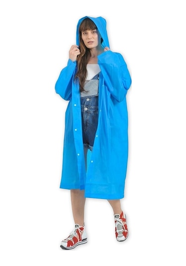 Kapüşonlu Ve Çıtçıtlı Eva Yağmurluk Unisex