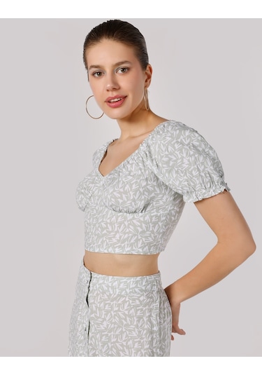 Colins Yeşil Kadın Gömlek K.kol 001