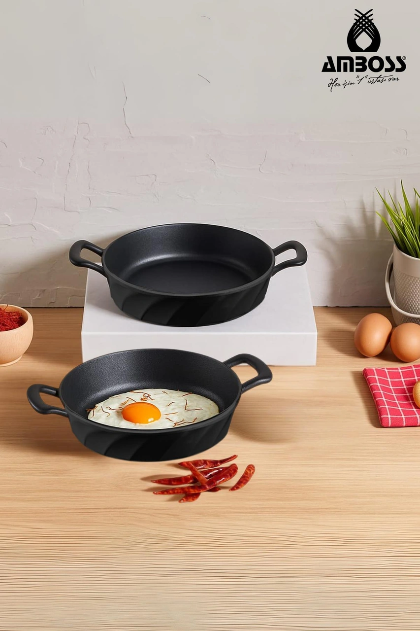 Vento 2 Parça Döküm 18-22 Cm Sahan Seti Siyah