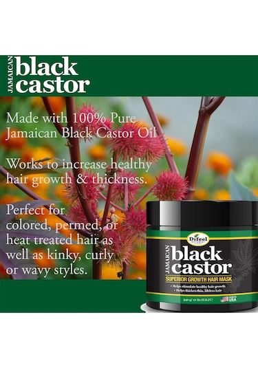 Difeel Jamaican Black Castor Yavaş Uzayan Saçlara Özel Saç Maskesi 340 G