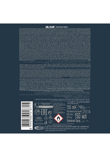 Blade Mountain Fresh Deodorant 6 x 150 ML