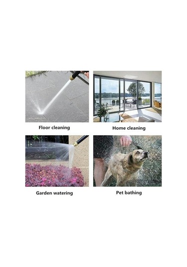 Besthome1 Jms Yüksek Basınçlı Su Tabancası, Araba Yıkama, Zemin Temizleme, Çim Avlu Bahçe Sulama, Nozulu Yağmurlama, Profesyone Siyah