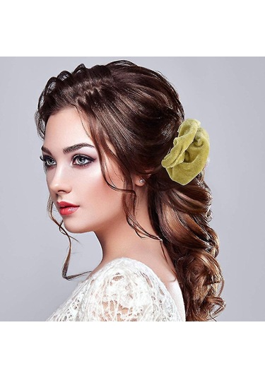 Kadife Saç Bantları, Saç Bandı Demetleri, Kızlar İçin Saç Aksesuarları, Kalın Lastik Bantlar, Renkli At Kuyruğu Çok Renkli