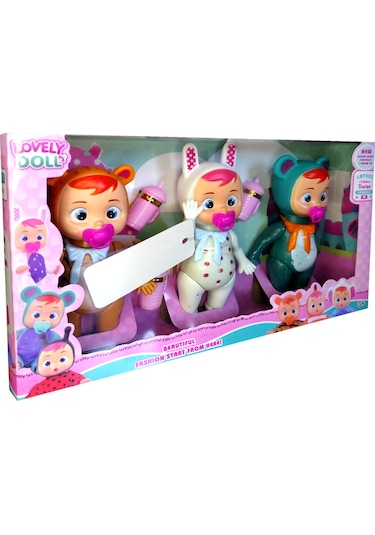 Ethem Oyuncak Lovely Doll Ağlayan Bebekler 3'lü Set 8268b