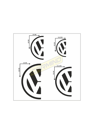 Volkswagen Yarım Logo Yan Cam Sticker (2 Adet)