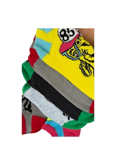 6'lı Mix Desen Dikişsiz Penye Erkek Çocuk Patik Çorap Çok Renkli