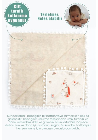 Mordesign Çift Kat Bebek Pikesi, Yenidoğan Için Kundak Battaniye, Kenar Ponponlu Pike, Animal Serisi