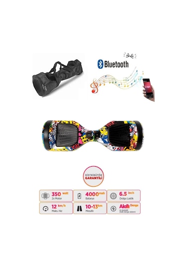 Citymate Elektrikli Kaykay Hoverboard Akıllı Denge 6.5 Inch + Hoverkart + Çanta Extrem Paket D01