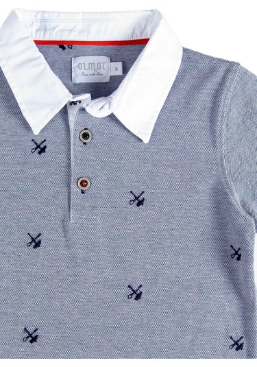 Erkek Çocuk Organik Polo Yaka T-shirt - Silvio 001 Çok Renkli