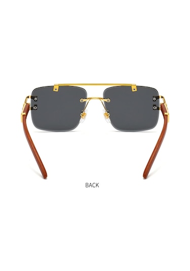 Retro Baskı ÇerçevesizKare Güneş Gözlüğü Kadın Altın Aslan Dekorasyon Güneş Gözlükleri Erkek Gölgelikler Şeffaf