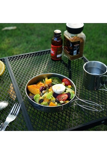 Ulzyvf Yürüyüşü, Tavası, Taşınabilir Sırt Seti Renkli Pişirme Piknik Paslanmaz Parça Mutfak Kase, Kampı, Kamp İçin Hava Dağ Çok Çelik Çantası, Bardaklar Açık 5 Hc Çok Renkli Çok Renkli