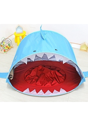 Pazly Up Pop Plaj Mekan Mavi Koruma Köpekbalığı Desenli Güneş Çocuk Çadırı Bebek İçin Ji Mavi Mavi