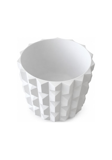 Geometrik Tasarım Dekoratif Saksı 20 Cm Modern Minimal Bitki Saksısı Ev & Ofis Dekoru