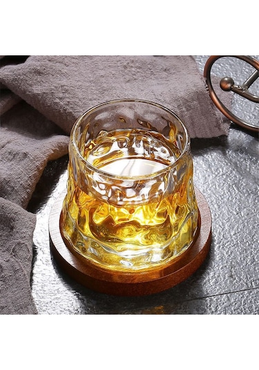 Xurunkeji 10 Adet Şarap Bardakları Masa Altlıkları Şarap Bardakları Döndürme Cam Bardak Altlığı Şarap Altlığı Çay Fincanı Altlığı Bardak Altlığı Ceviz Ceviz