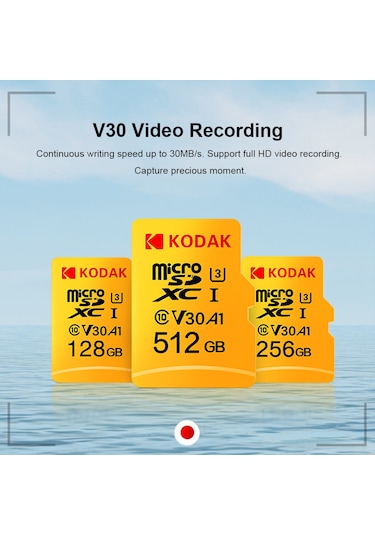 Geeroyoo Kodak 128gb Microsd Hafıza Kartı U3 V30 A1 100mb/s 4k Hd Video Kaydı, Akıllı Cihazlar İçin Dayanıklı