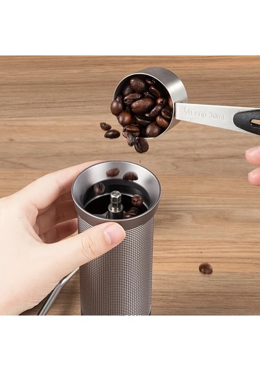 Honeybeeshop 4 Adet Manuel Kahve Cekirdegi Ogutucu Seti Simli Paslanmaz Celik Ogutucu Temizleme Fircasi Hediye Kutusu Ev Ofis Icin Ideal Hediye